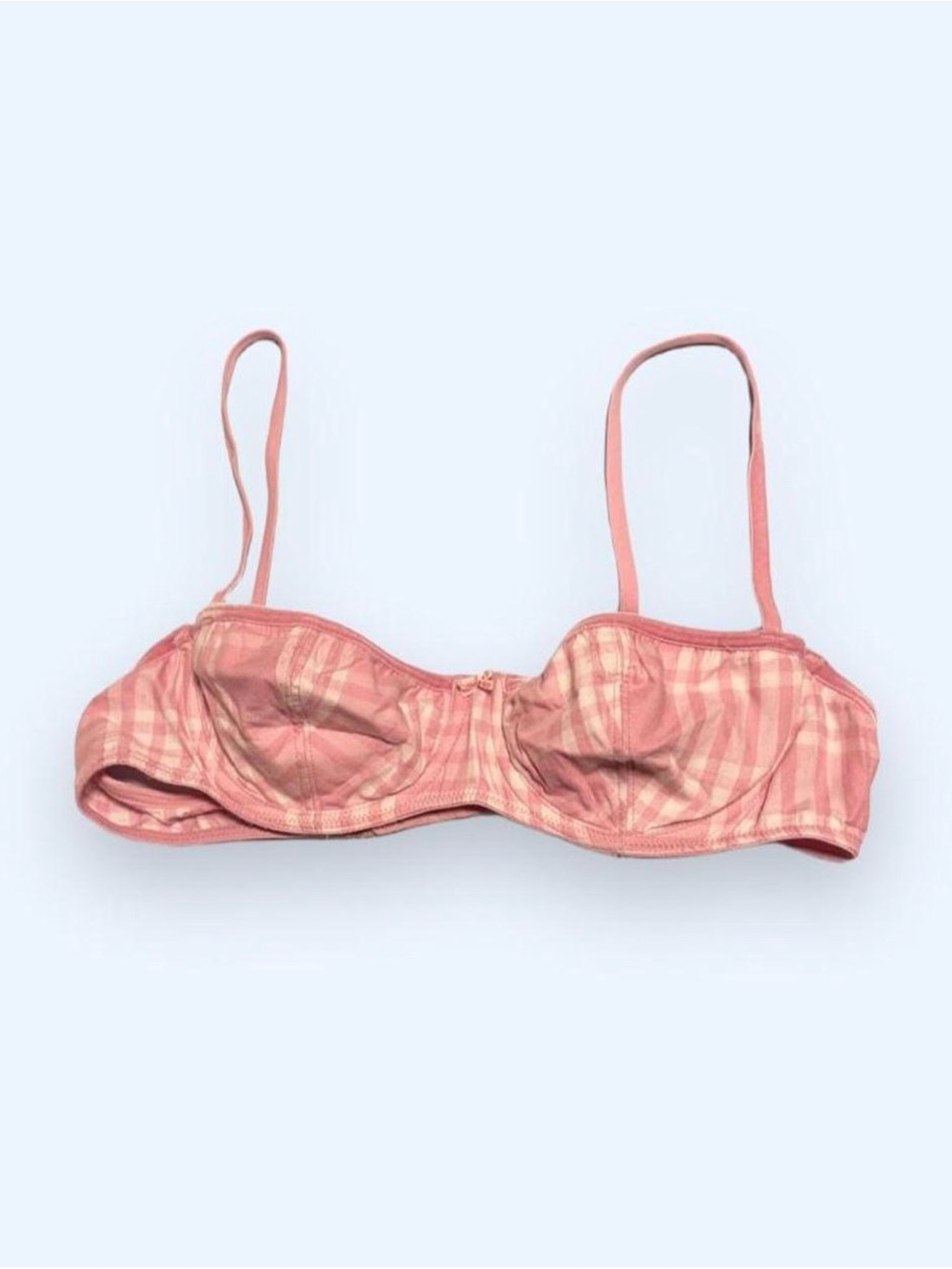 Pink Plaid Underwire Balconette Bra